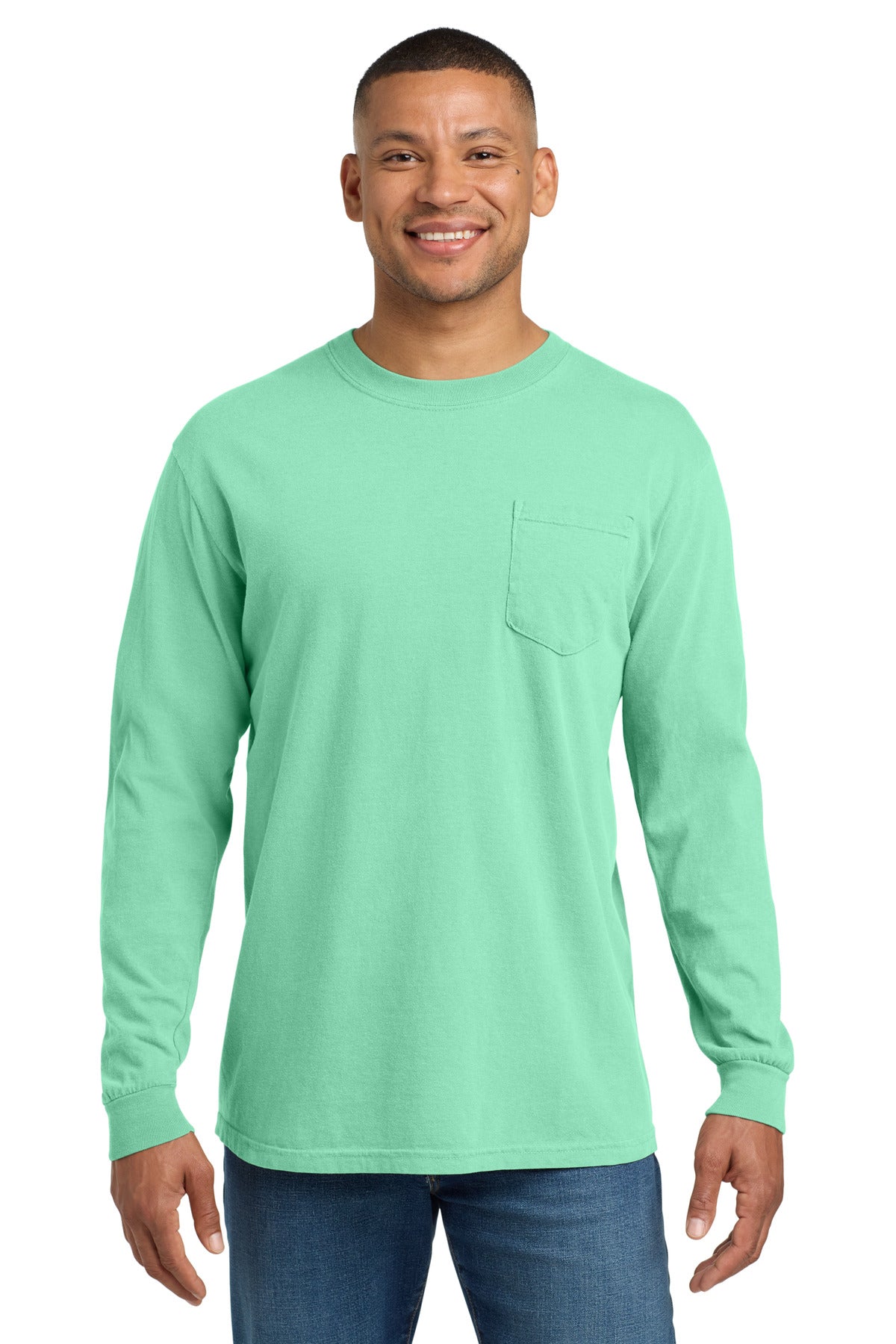 COMFORT COLORS  Heavyweight Ring Spun Long Sleeve Pocket Tee. 4410 - Island Reef