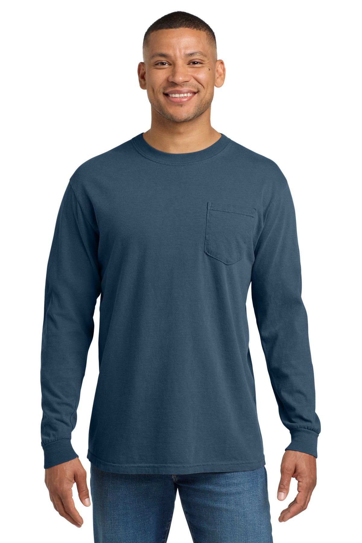 COMFORT COLORS  Heavyweight Ring Spun Long Sleeve Pocket Tee. 4410 - Midnight