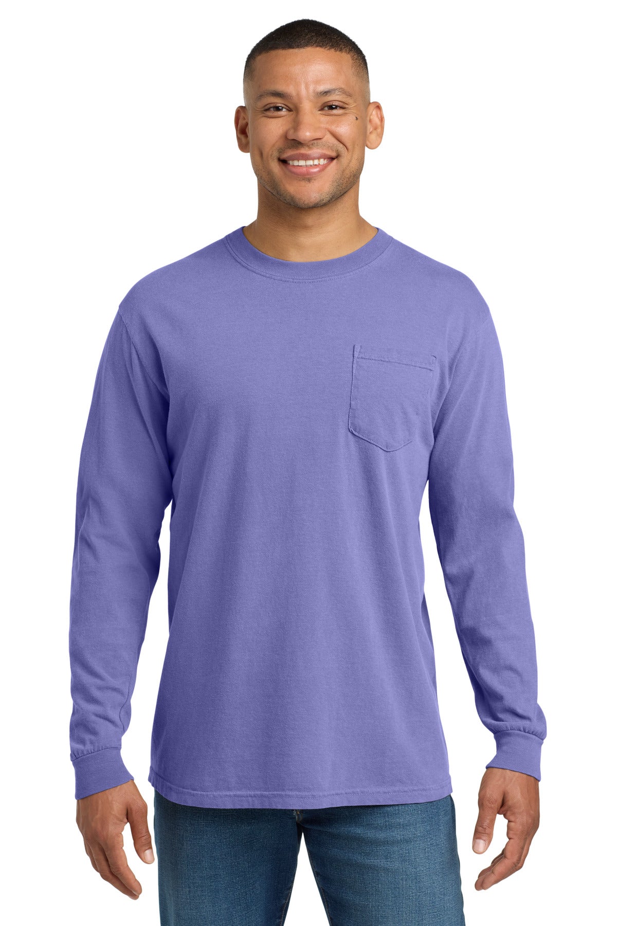 COMFORT COLORS  Heavyweight Ring Spun Long Sleeve Pocket Tee. 4410 - Violet