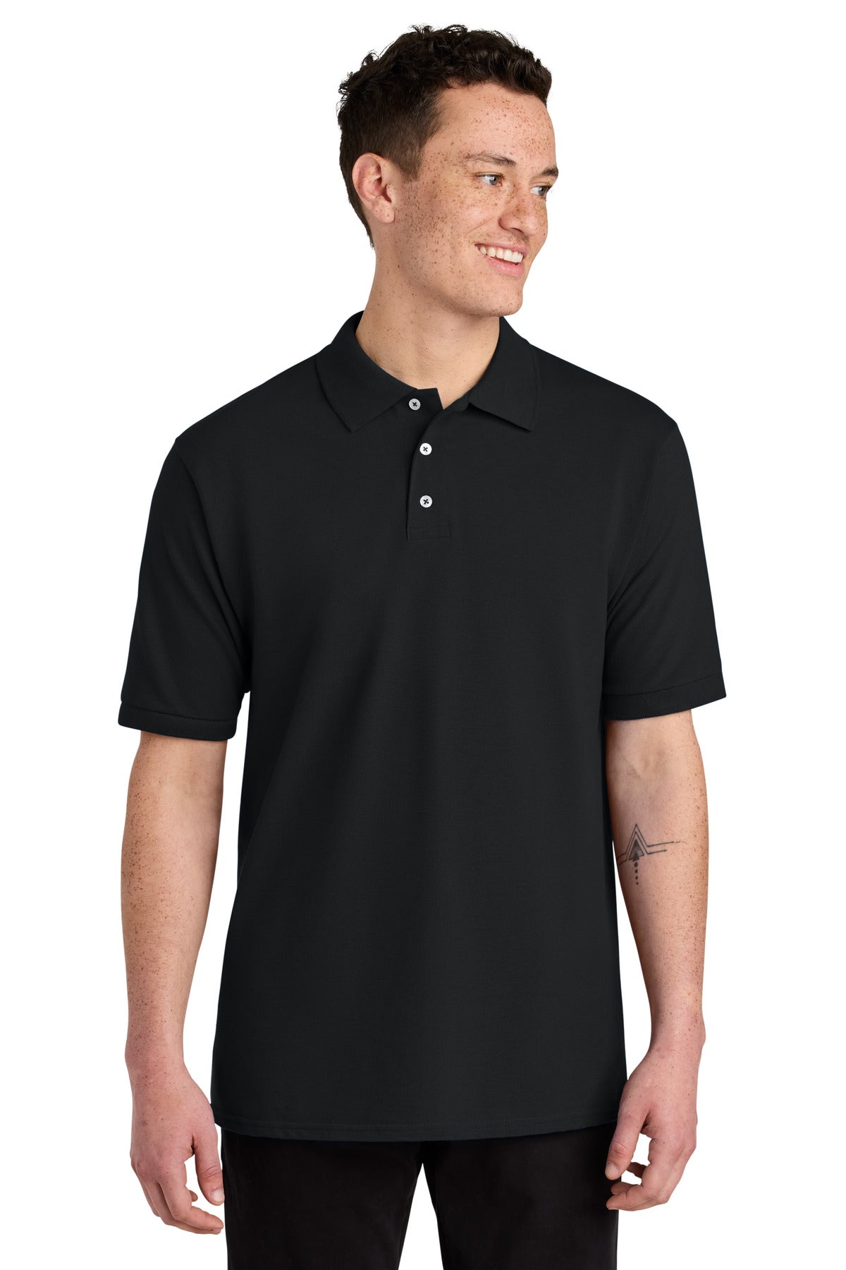 Jerzees Unisex Premium Ring Spun Cotton Pique Sport Shirt 443M - Black