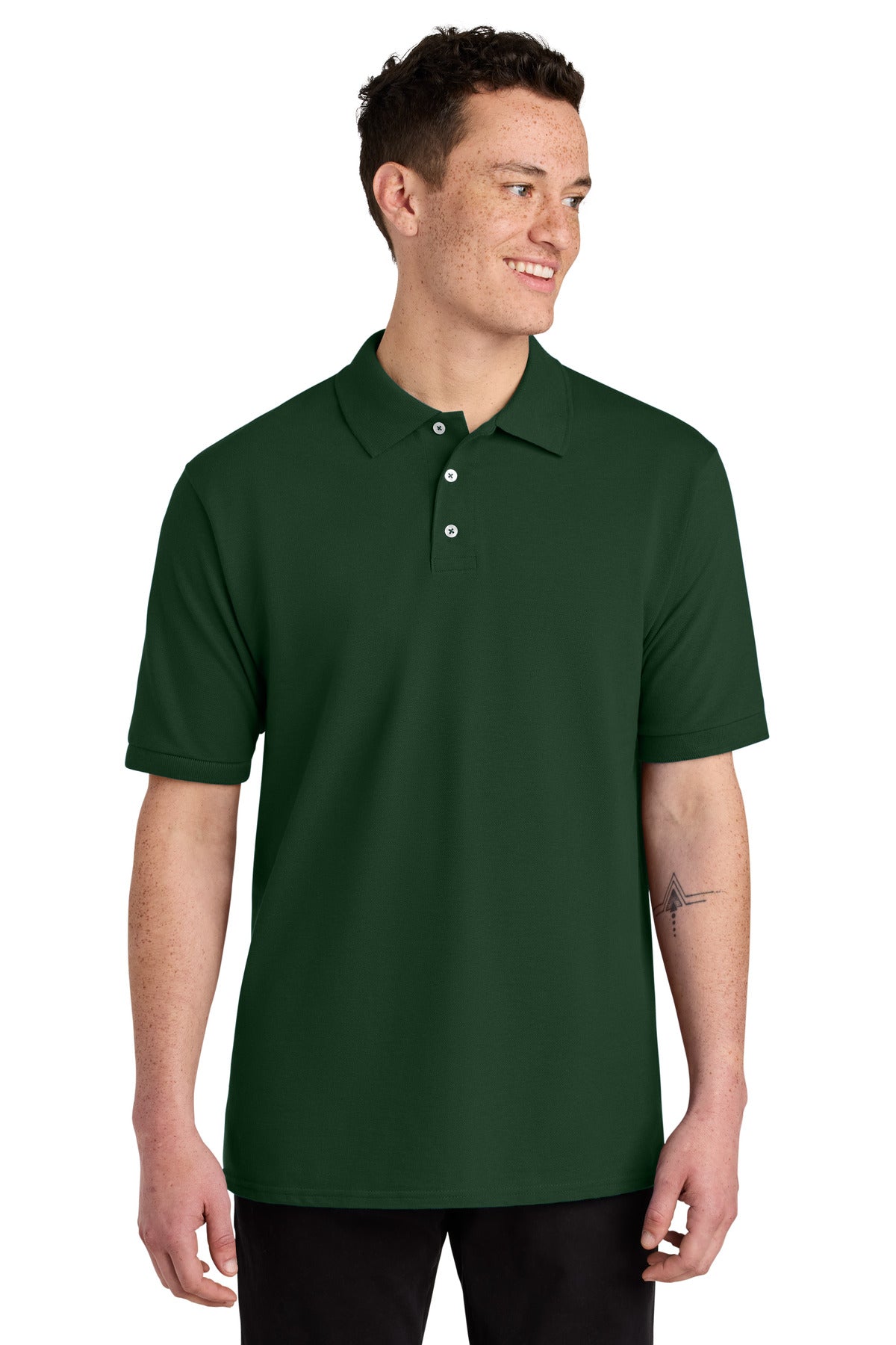 Jerzees Unisex Premium Ring Spun Cotton Pique Sport Shirt 443M - Forest Green