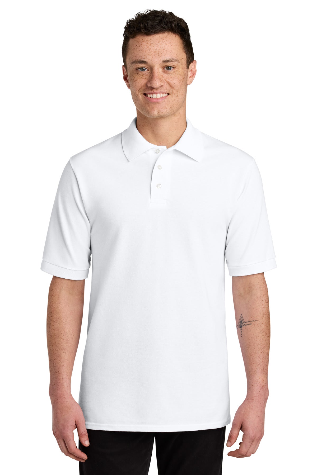 Jerzees Unisex Premium Ring Spun Cotton Pique Sport Shirt 443M - White