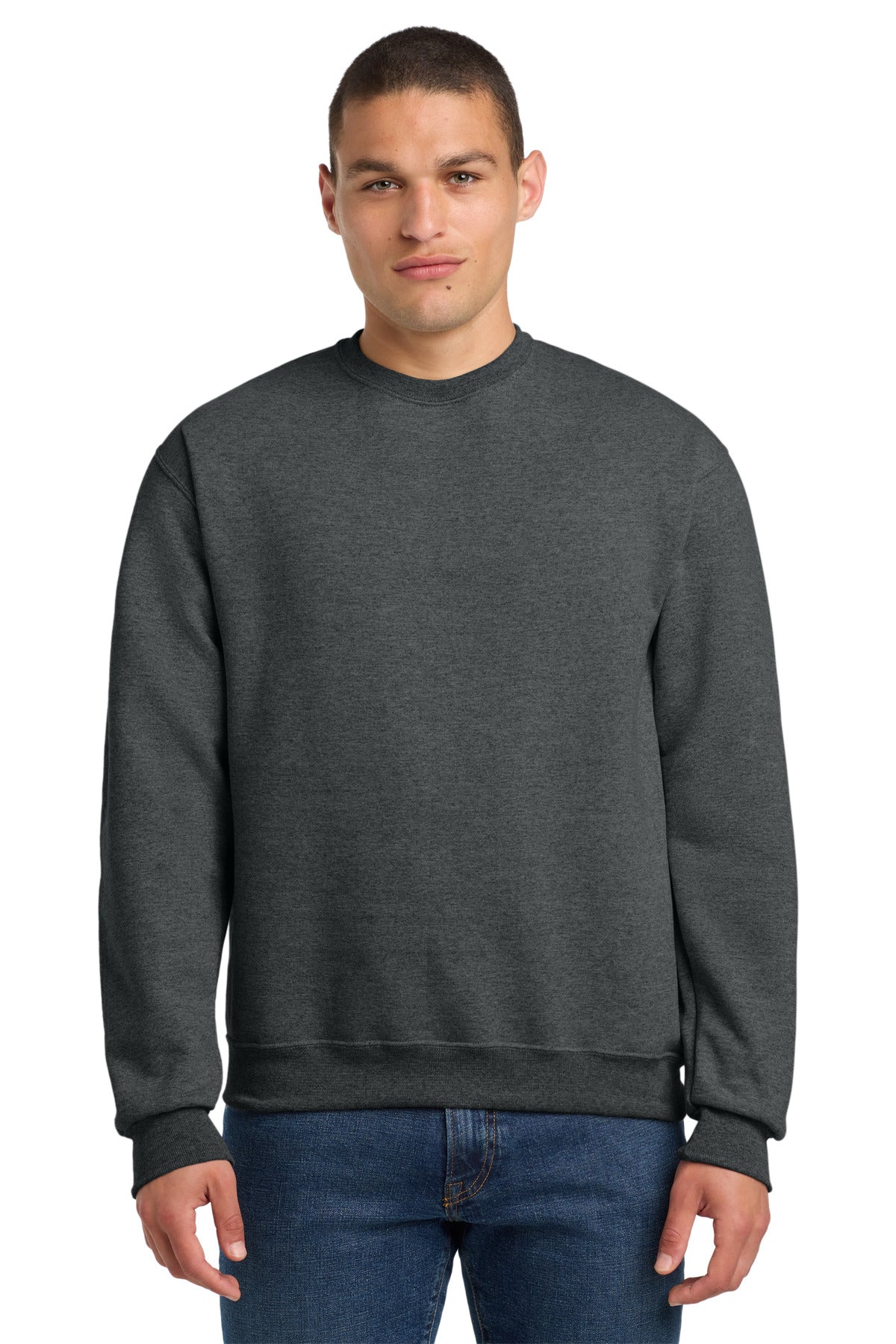 Jerzees Super Sweats NuBlend - Crewneck Sweatshirt.  4662M - Black Heather