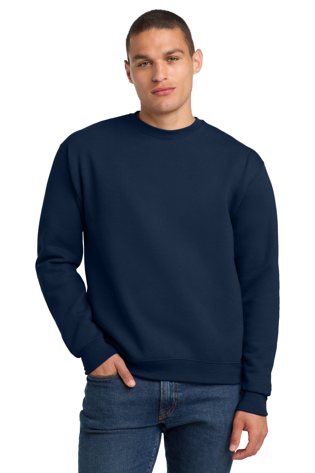 Jerzees Super Sweats NuBlend - Crewneck Sweatshirt.  4662M - J. Navy