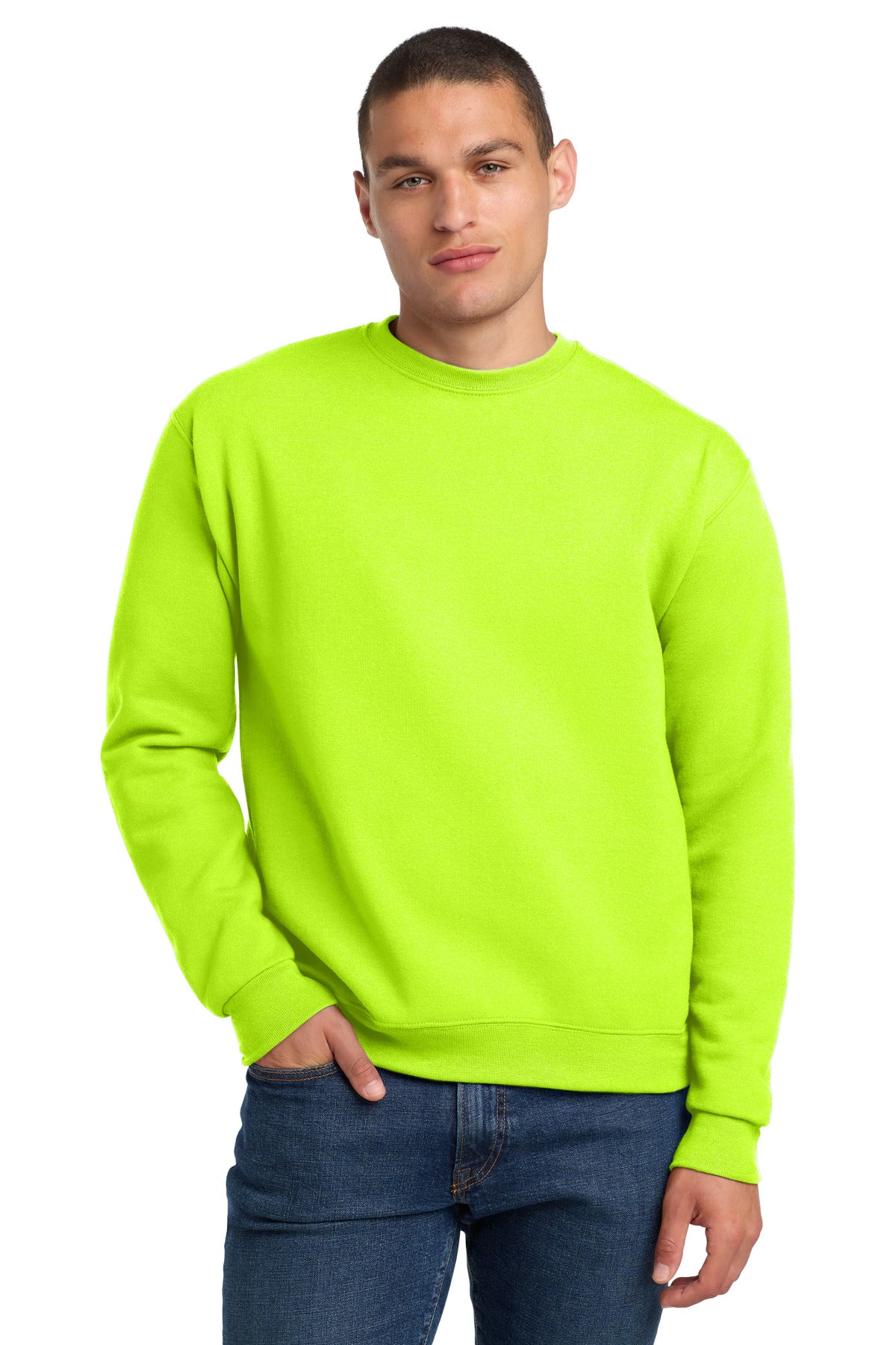 Jerzees Super Sweats NuBlend - Crewneck Sweatshirt.  4662M - Safety Green