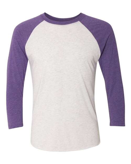Next Level 6051 - Purple Rush Sleeves/ Heather White Body