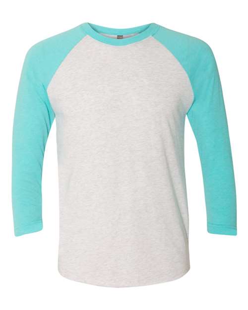 Next Level 6051 - Tahiti Blue Sleeves/ Heather White Body