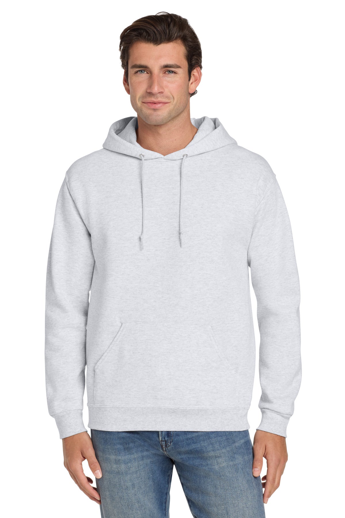 Jerzees Super Sweats NuBlend - Pullover Hooded Sweatshirt.  4997M - Ash