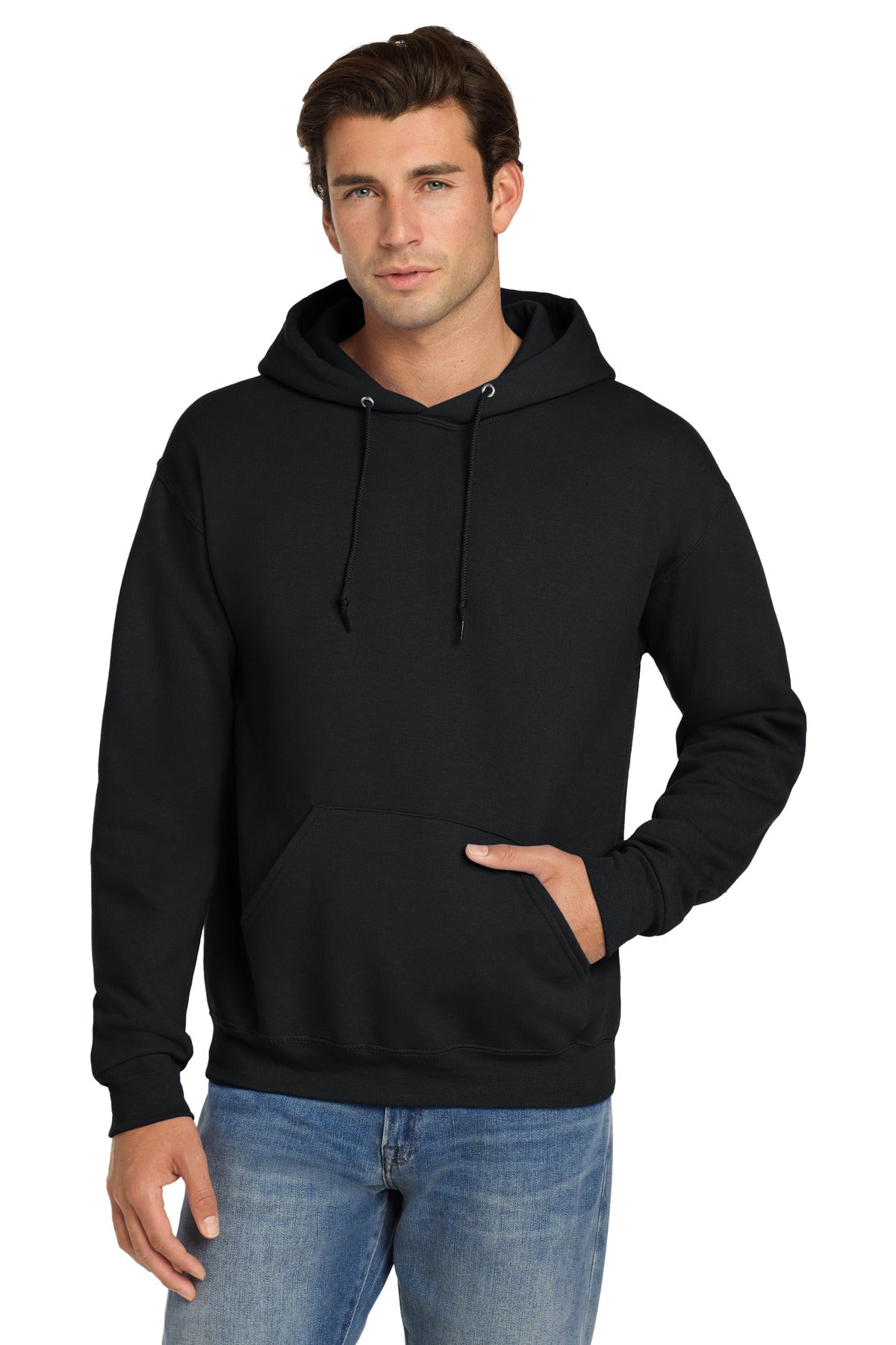Jerzees Super Sweats NuBlend - Pullover Hooded Sweatshirt.  4997M - Black