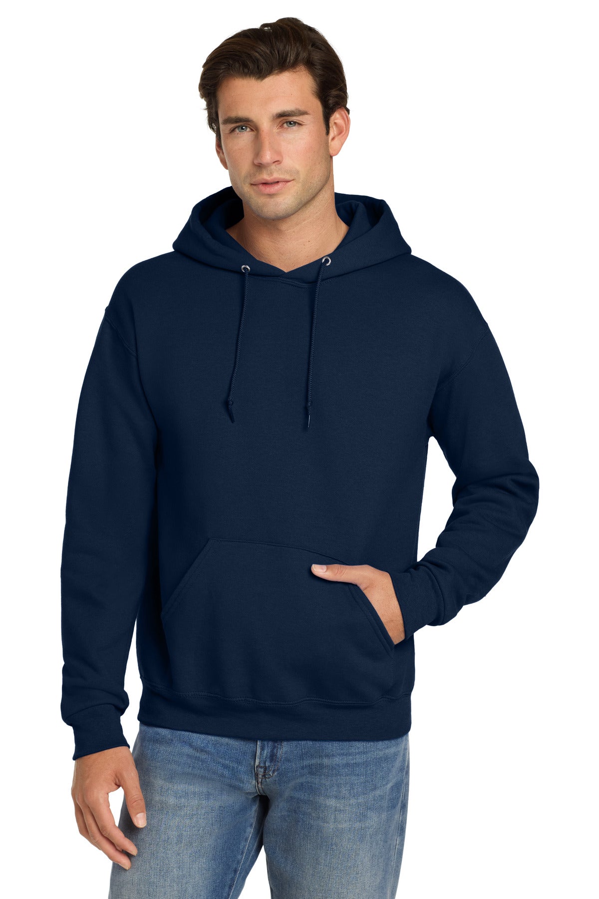 Jerzees Super Sweats NuBlend - Pullover Hooded Sweatshirt.  4997M - J. Navy