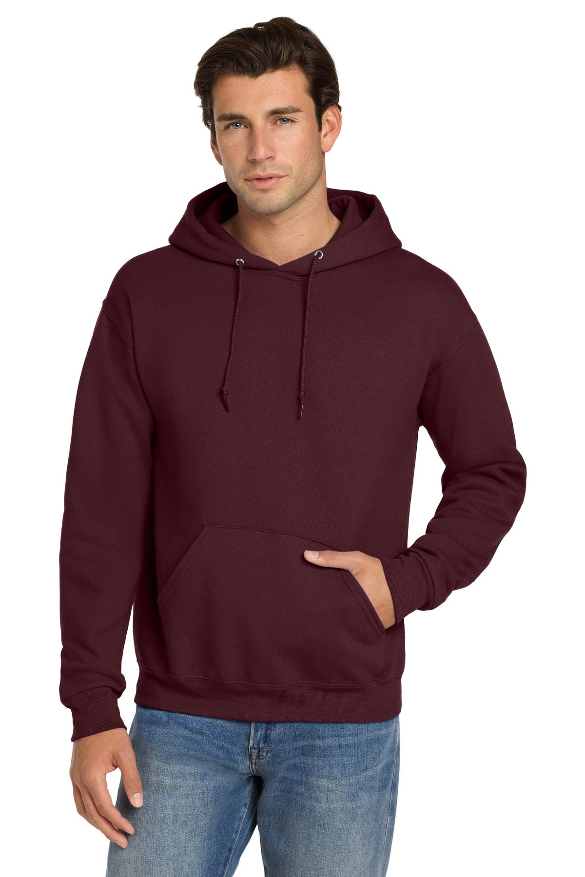 Jerzees Super Sweats NuBlend - Pullover Hooded Sweatshirt.  4997M - Maroon