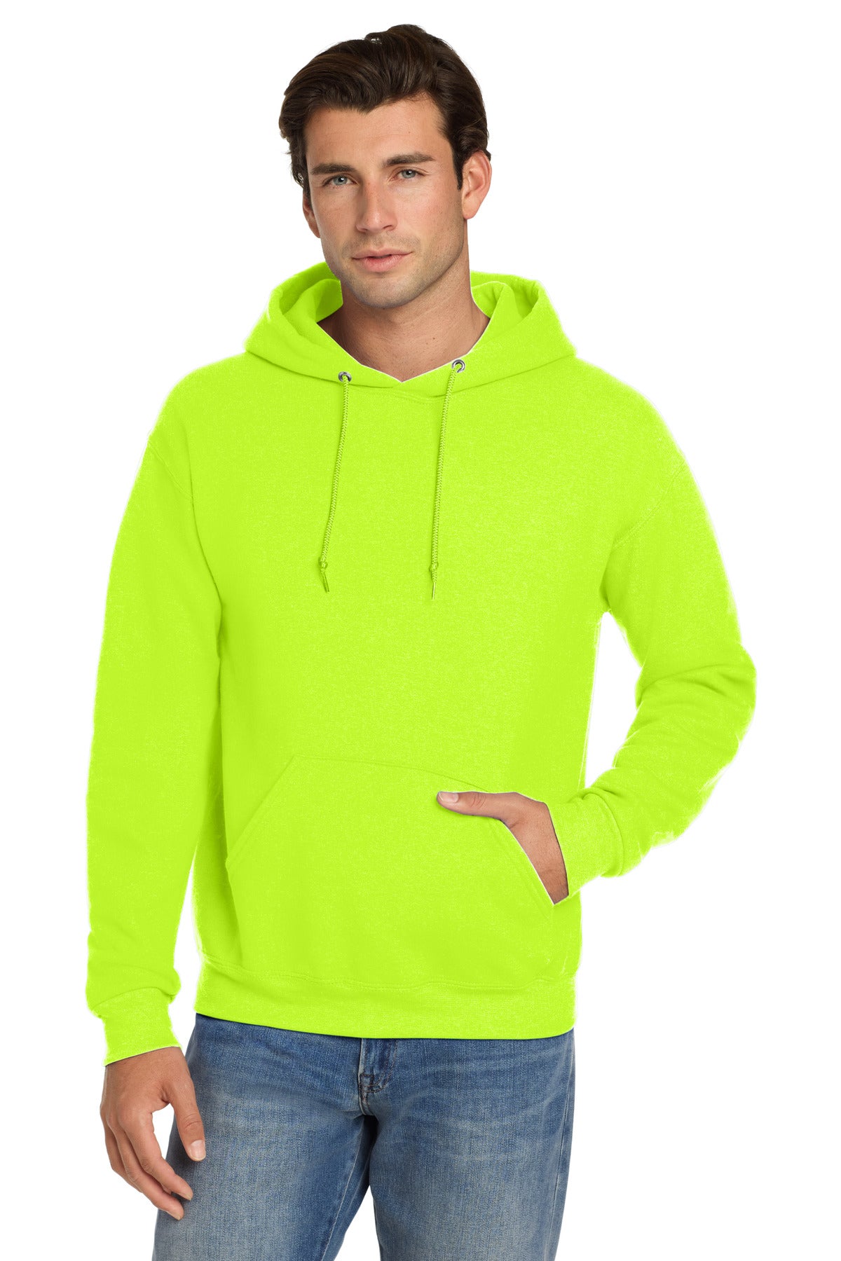 Jerzees Super Sweats NuBlend - Pullover Hooded Sweatshirt.  4997M - Safety Green