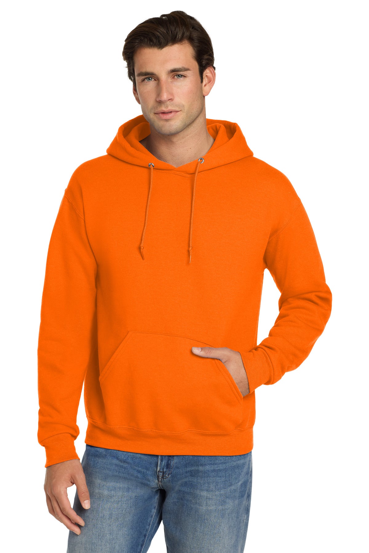 Jerzees Super Sweats NuBlend - Pullover Hooded Sweatshirt.  4997M - Safety Orange