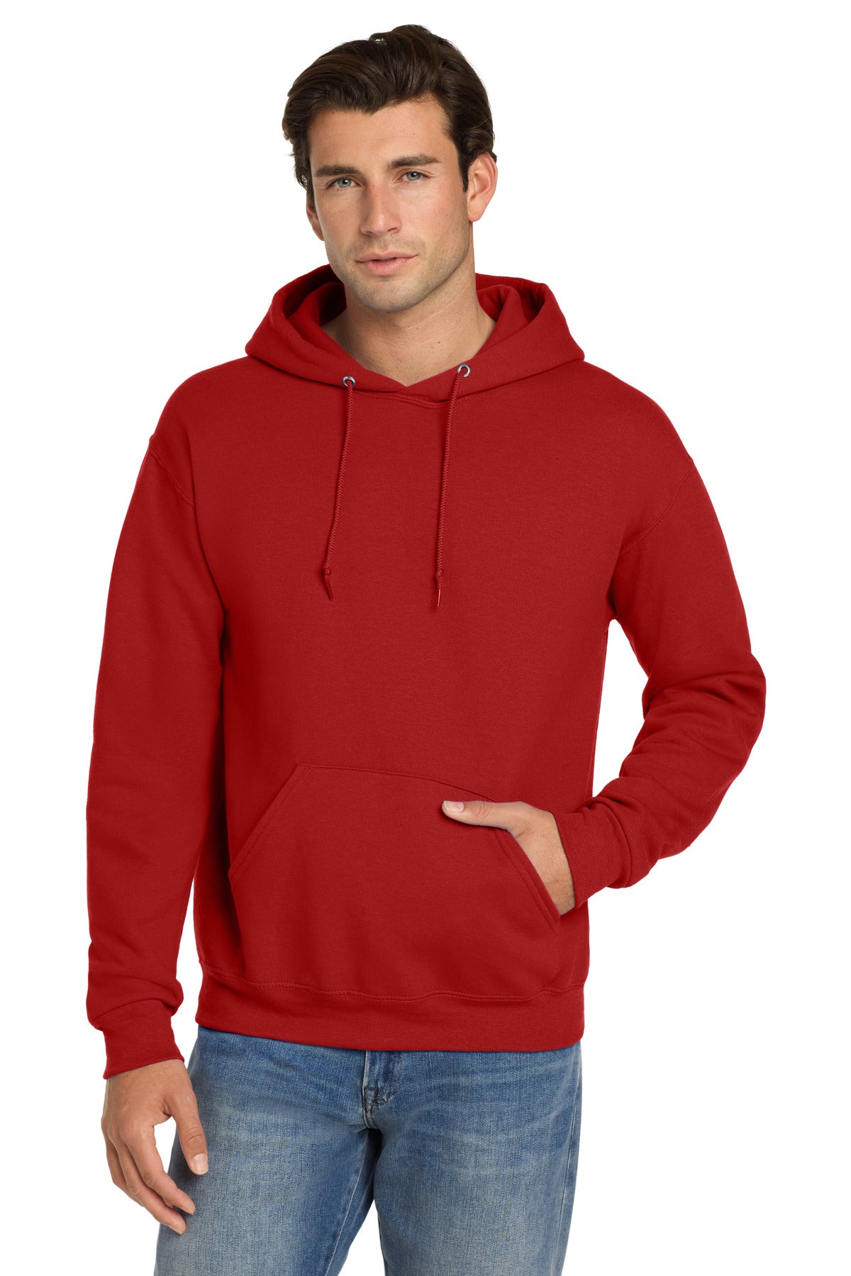 Jerzees Super Sweats NuBlend - Pullover Hooded Sweatshirt.  4997M - True Red