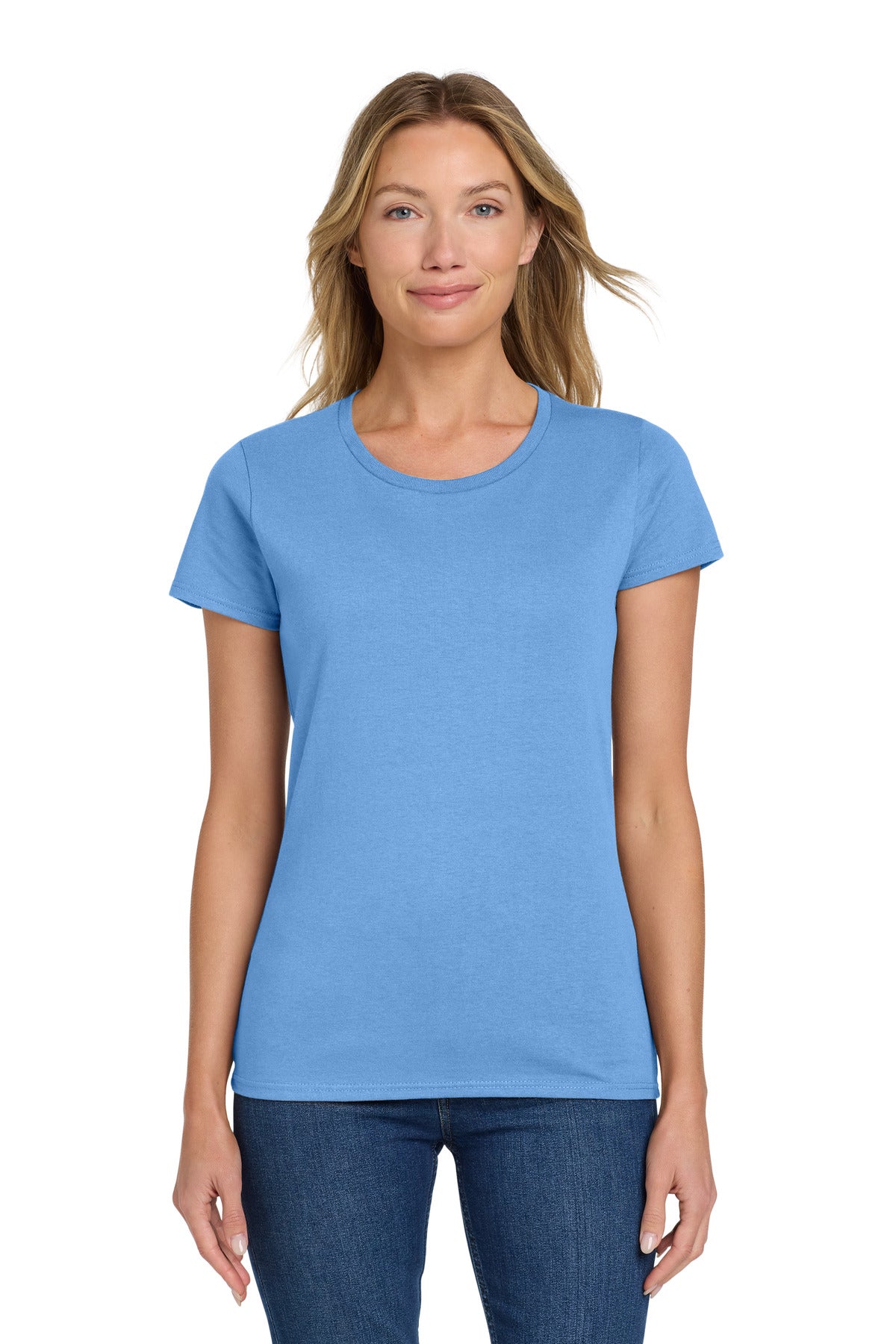 Gildan Women's Heavy Cotton 100% Cotton T-Shirt. 5000L - Carolina Blue