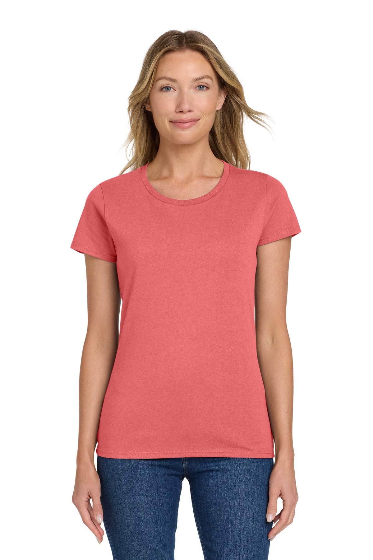 Gildan Women's Heavy Cotton 100% Cotton T-Shirt. 5000L - Coral Silk