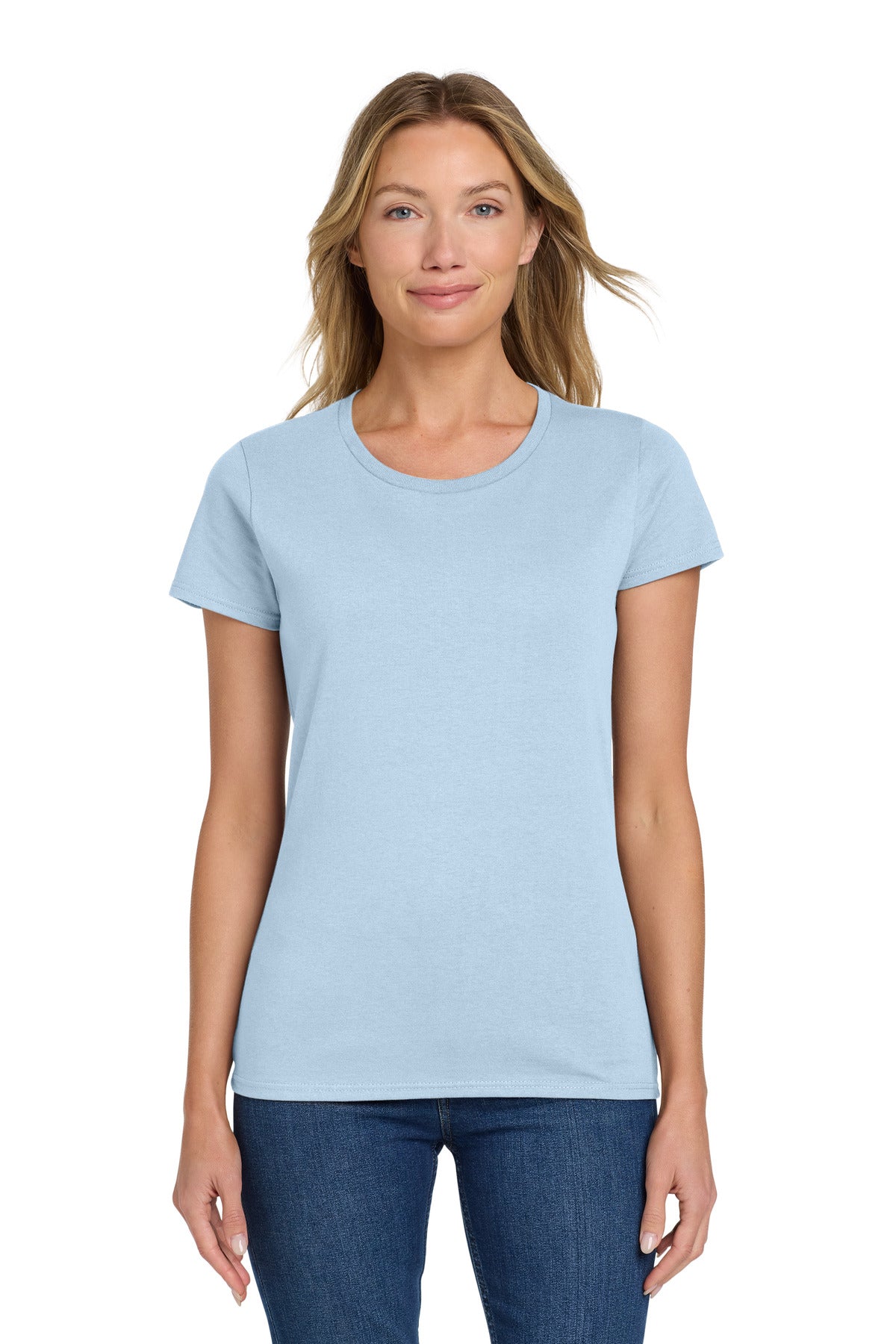 Gildan Women's Heavy Cotton 100% Cotton T-Shirt. 5000L - Light Blue