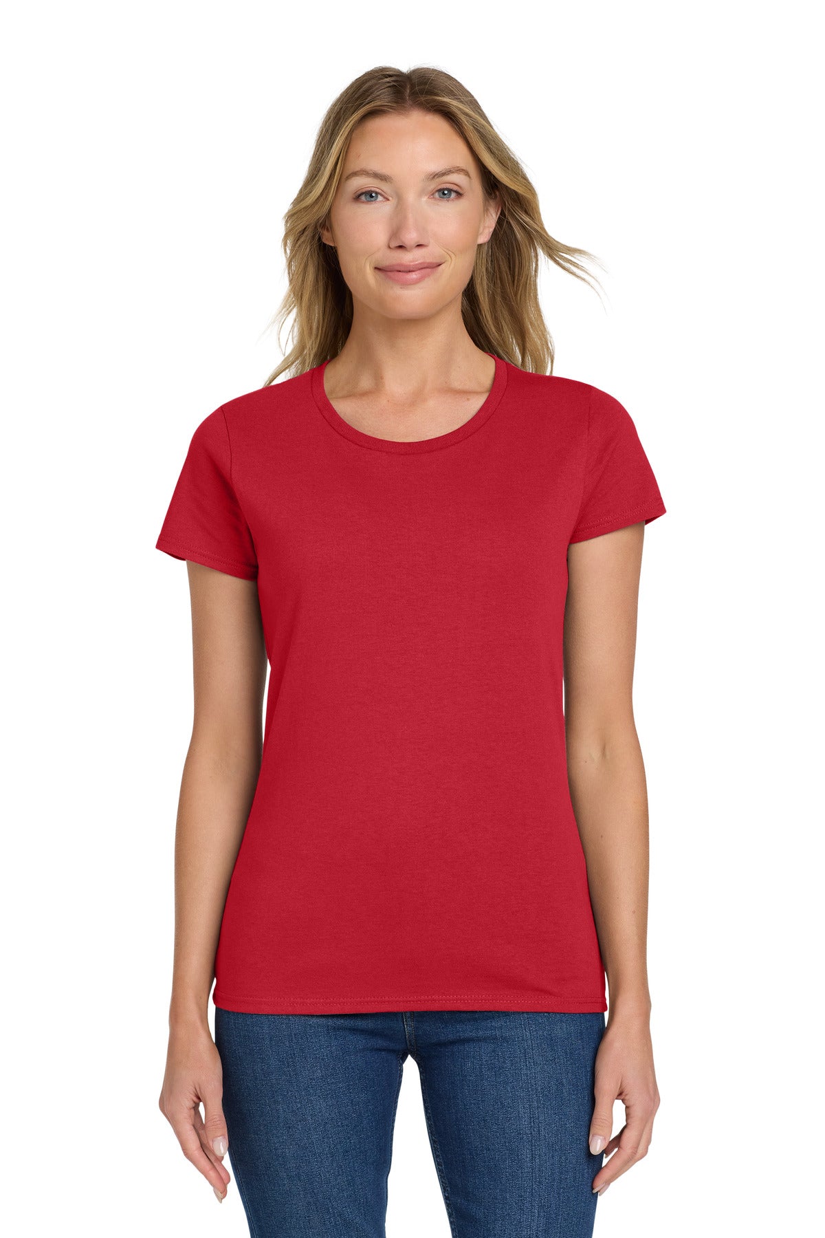 Gildan Women's Heavy Cotton 100% Cotton T-Shirt. 5000L - Red