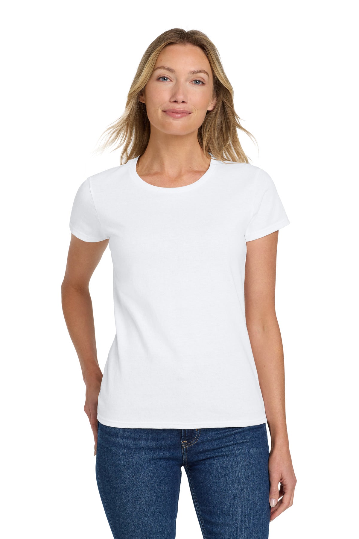 Gildan Women's Heavy Cotton 100% Cotton T-Shirt. 5000L - White