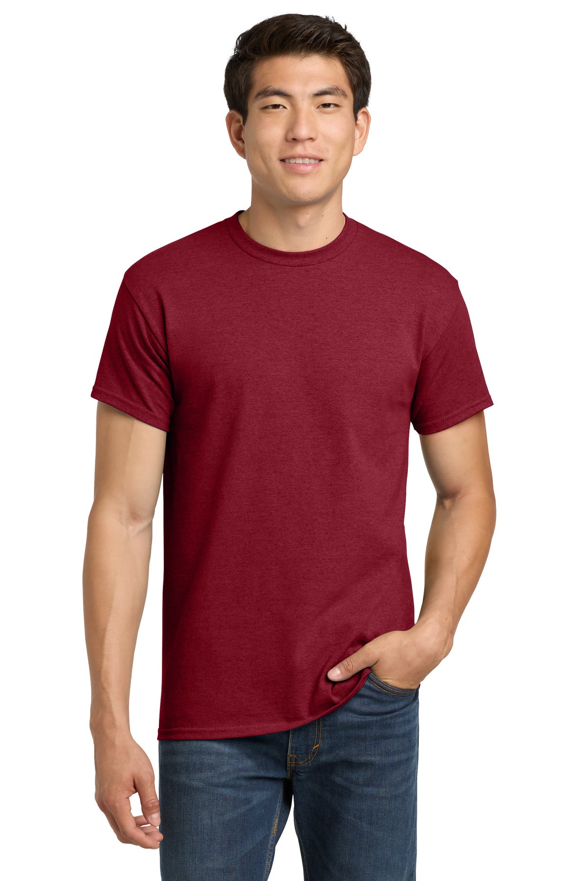 Gildan - Heavy Cotton 100% Cotton T-Shirt.  5000 - Antique Cherry Red