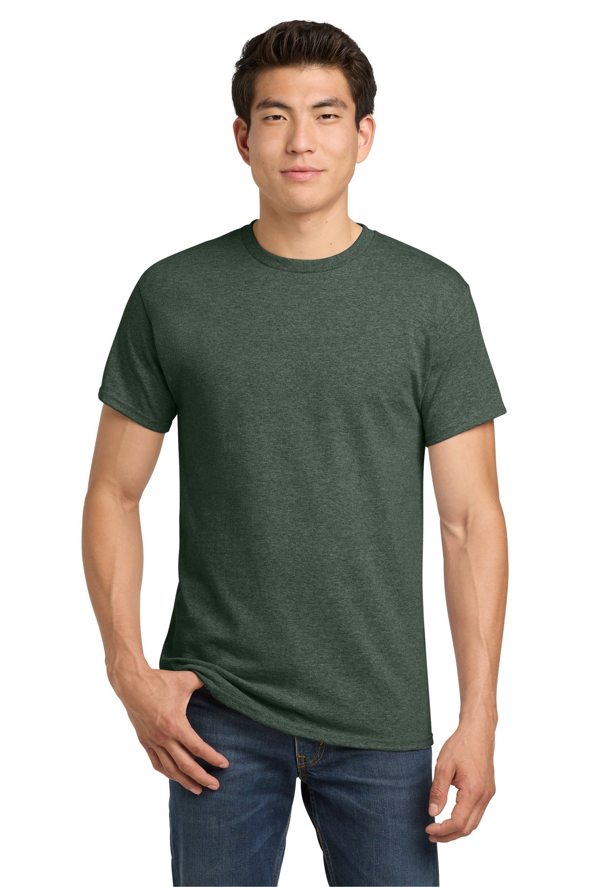 Gildan - Heavy Cotton 100% Cotton T-Shirt.  5000 - Heather Military Green