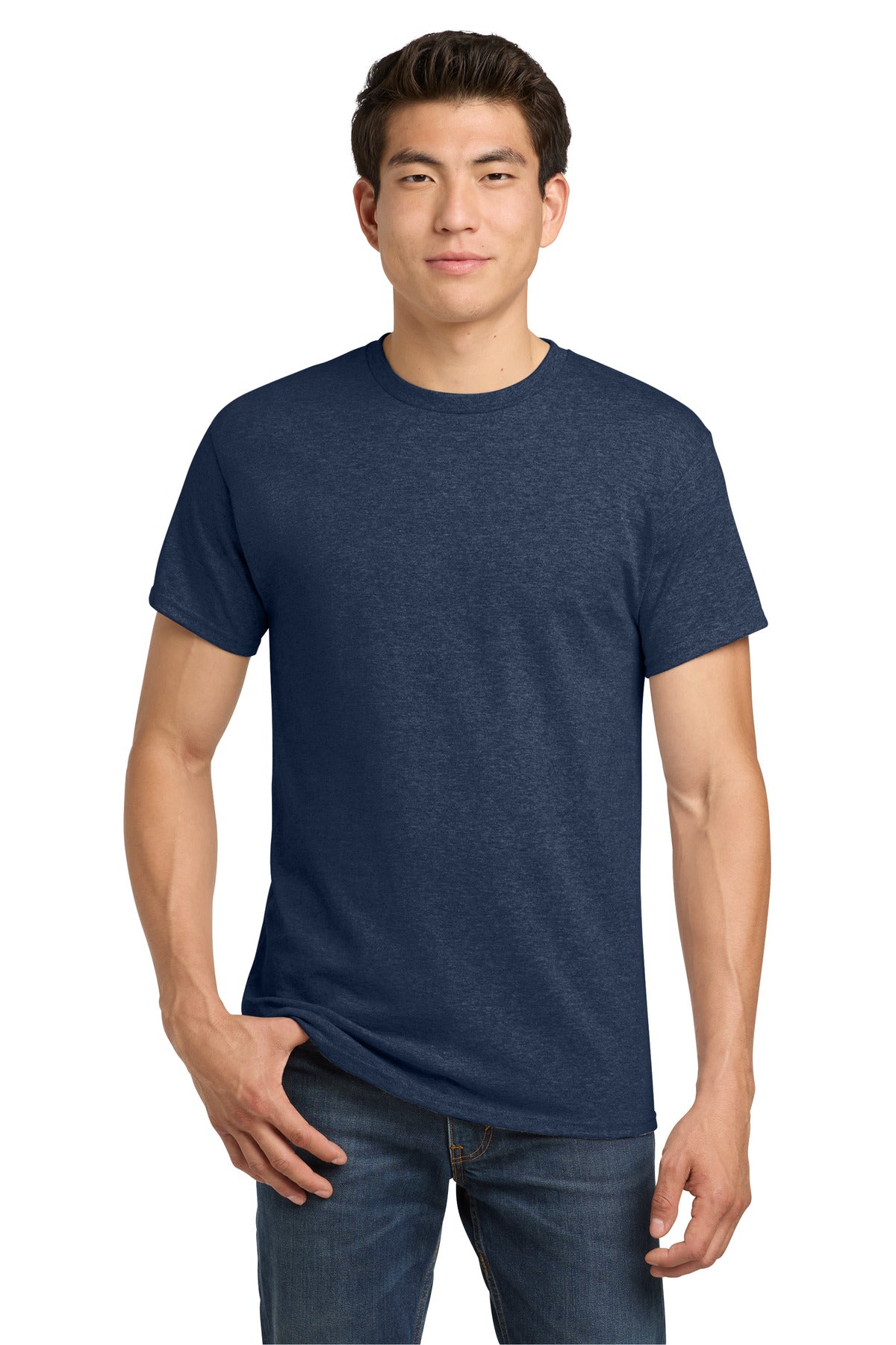 Gildan - Heavy Cotton 100% Cotton T-Shirt.  5000 - Heather Navy