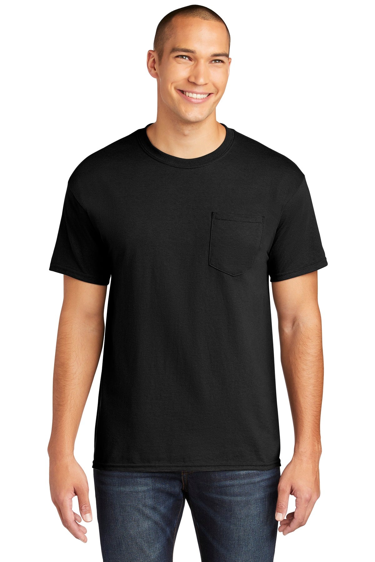Gildan  Heavy Cotton  100% Cotton Pocket T-Shirt. 5300 - Black