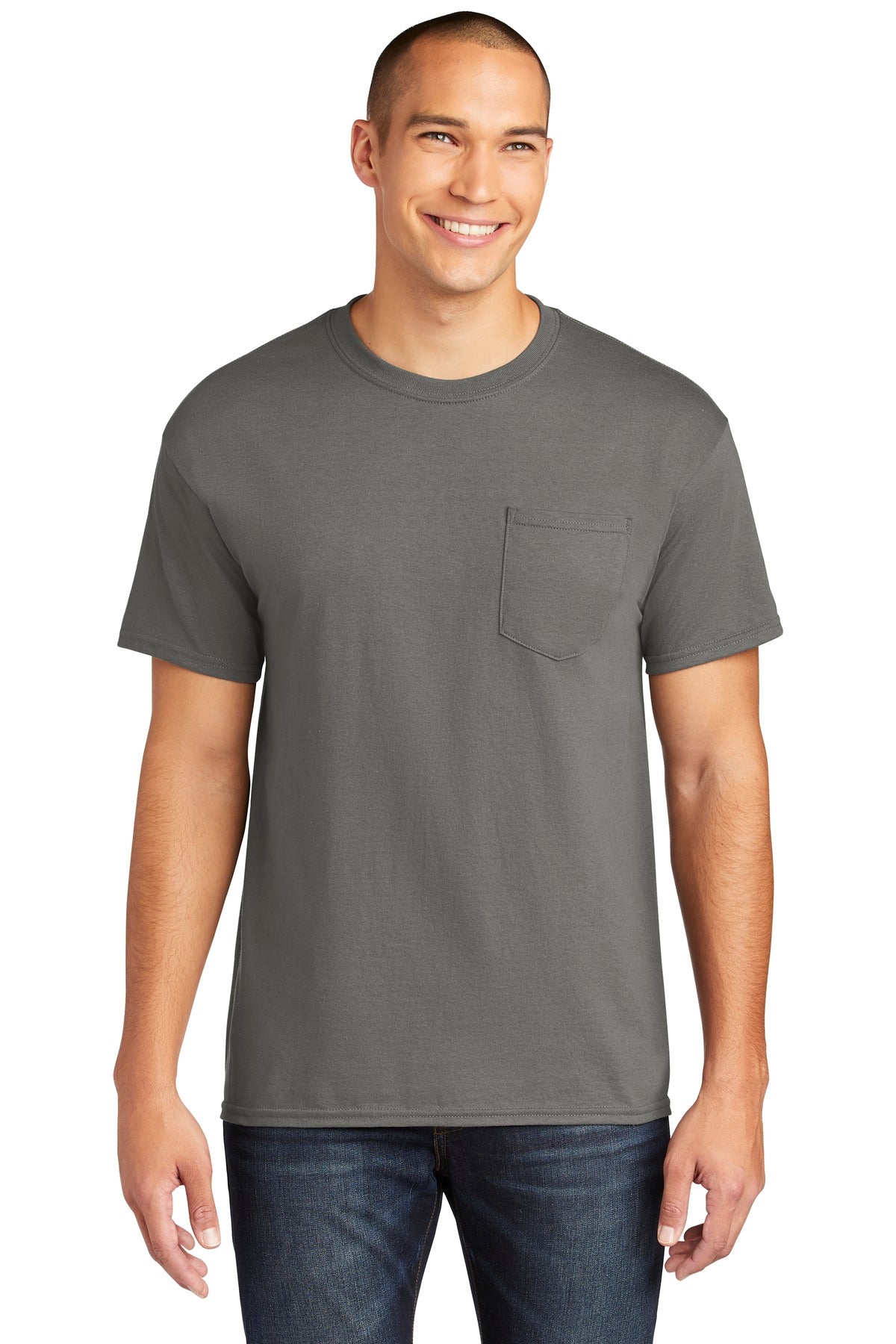 Gildan  Heavy Cotton  100% Cotton Pocket T-Shirt. 5300 - Charcoal