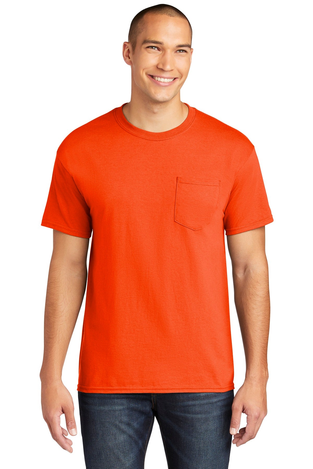 Gildan  Heavy Cotton  100% Cotton Pocket T-Shirt. 5300 - Orange