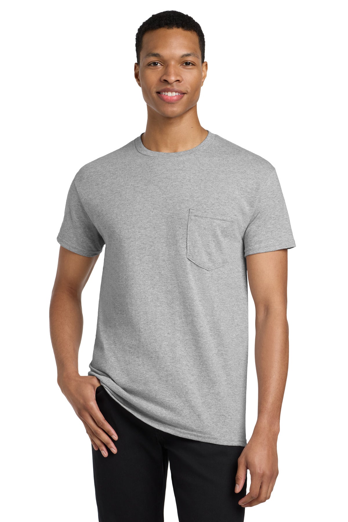 Gildan  Heavy Cotton  100% Cotton Pocket T-Shirt. 5300 - Sport Grey
