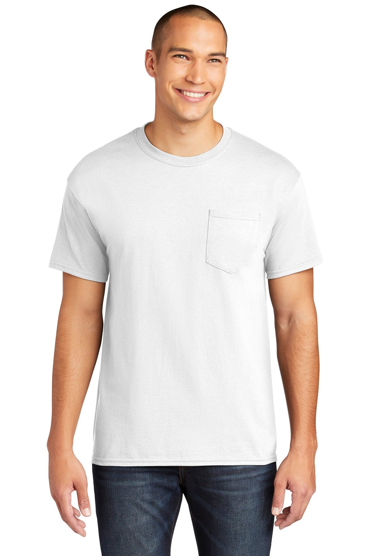 Gildan  Heavy Cotton  100% Cotton Pocket T-Shirt. 5300 - White