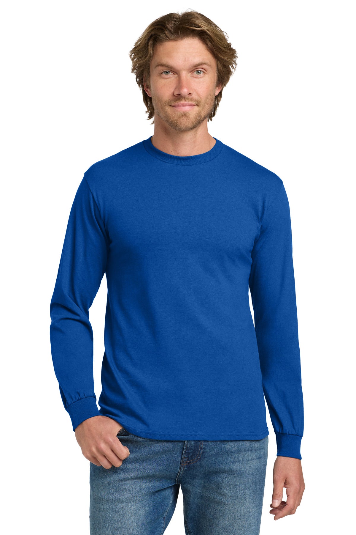 Gildan - Heavy Cotton 100% Cotton Long Sleeve T-Shirt.  5400 - Royal