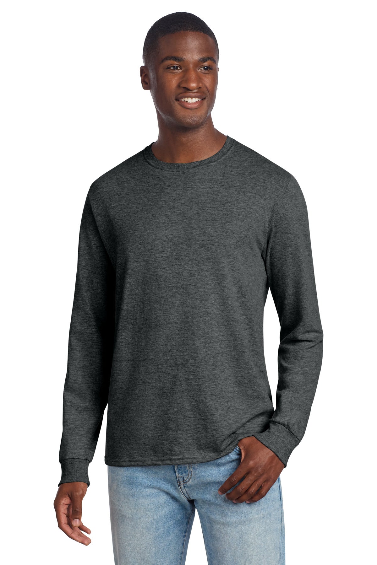 Jerzees Premium Blend Ring Spun Long Sleeve T-Shirt 560LS - Black Ink Heather