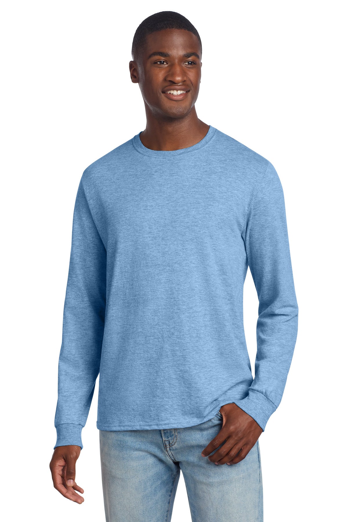 Jerzees Premium Blend Ring Spun Long Sleeve T-Shirt 560LS - Carolina Heather