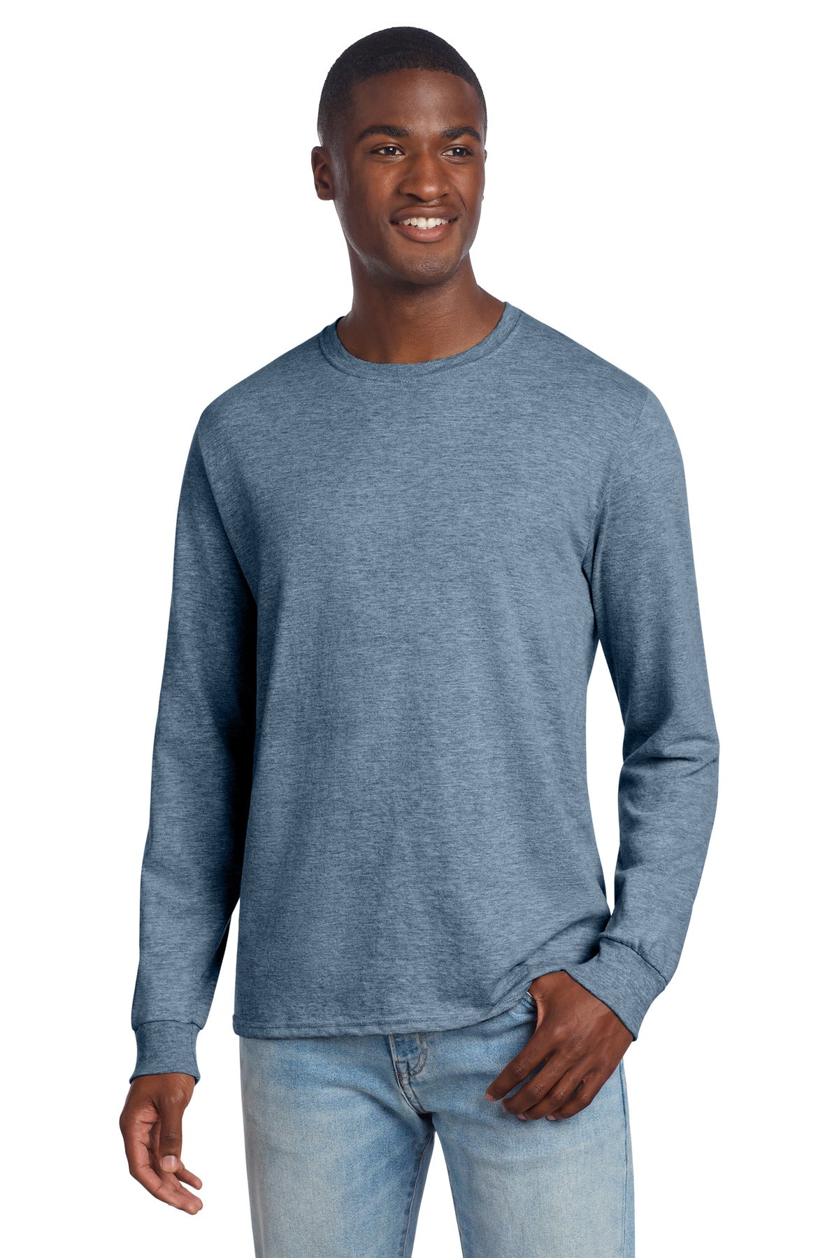 Jerzees Premium Blend Ring Spun Long Sleeve T-Shirt 560LS - Denim Heather