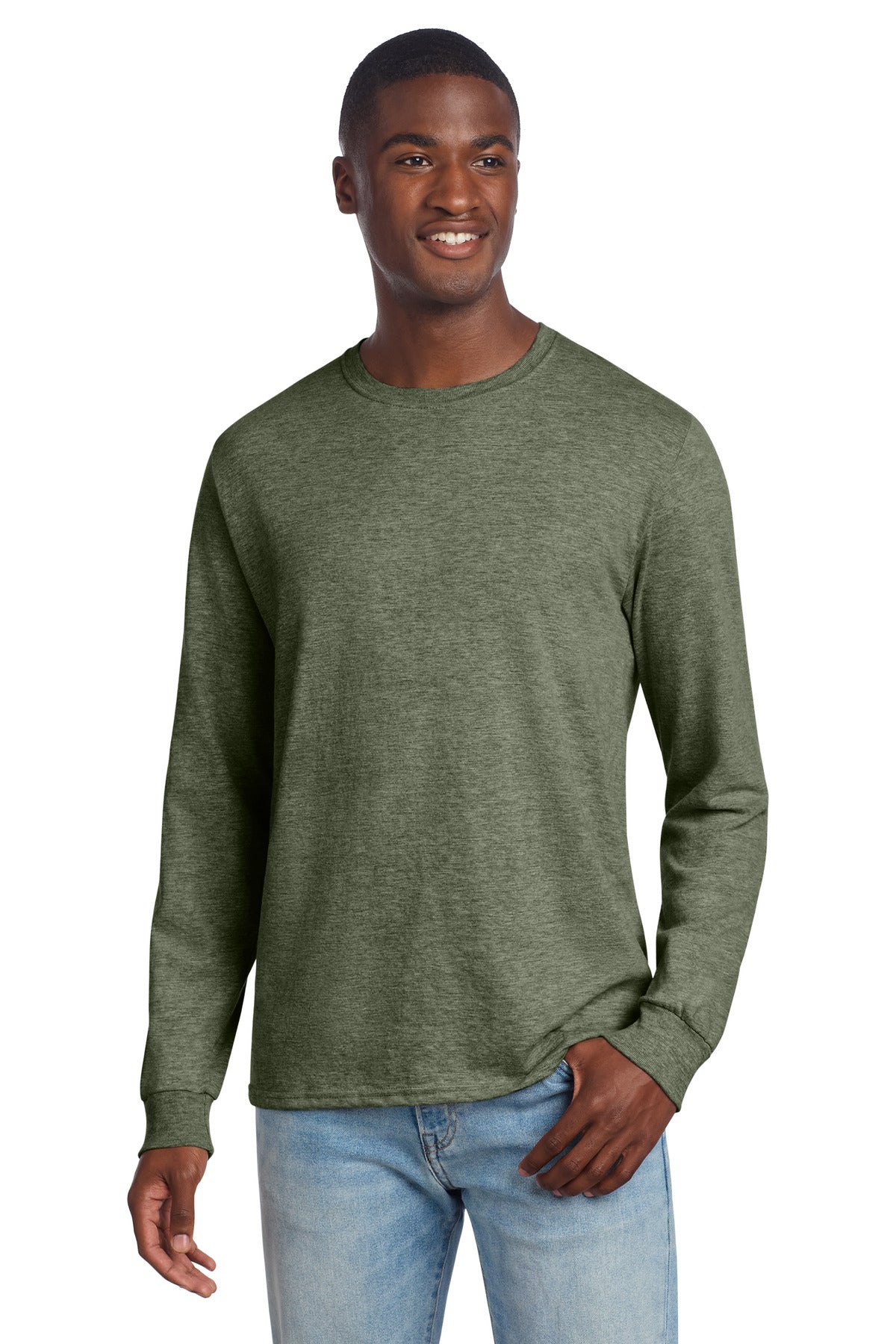 Jerzees Premium Blend Ring Spun Long Sleeve T-Shirt 560LS - Military Green Heather