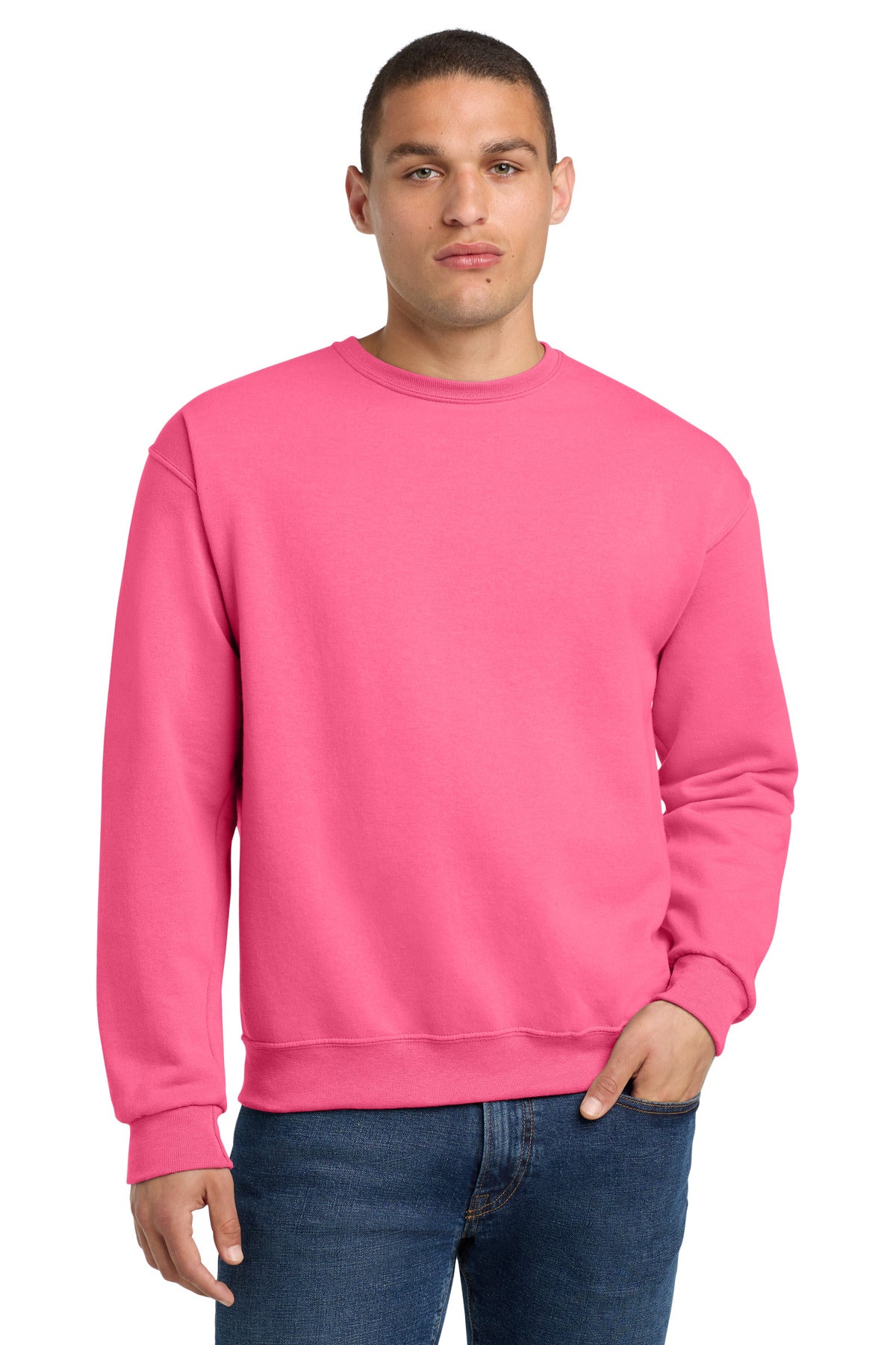 Jerzees - NuBlend Crewneck Sweatshirt.  562M - Neon Pink