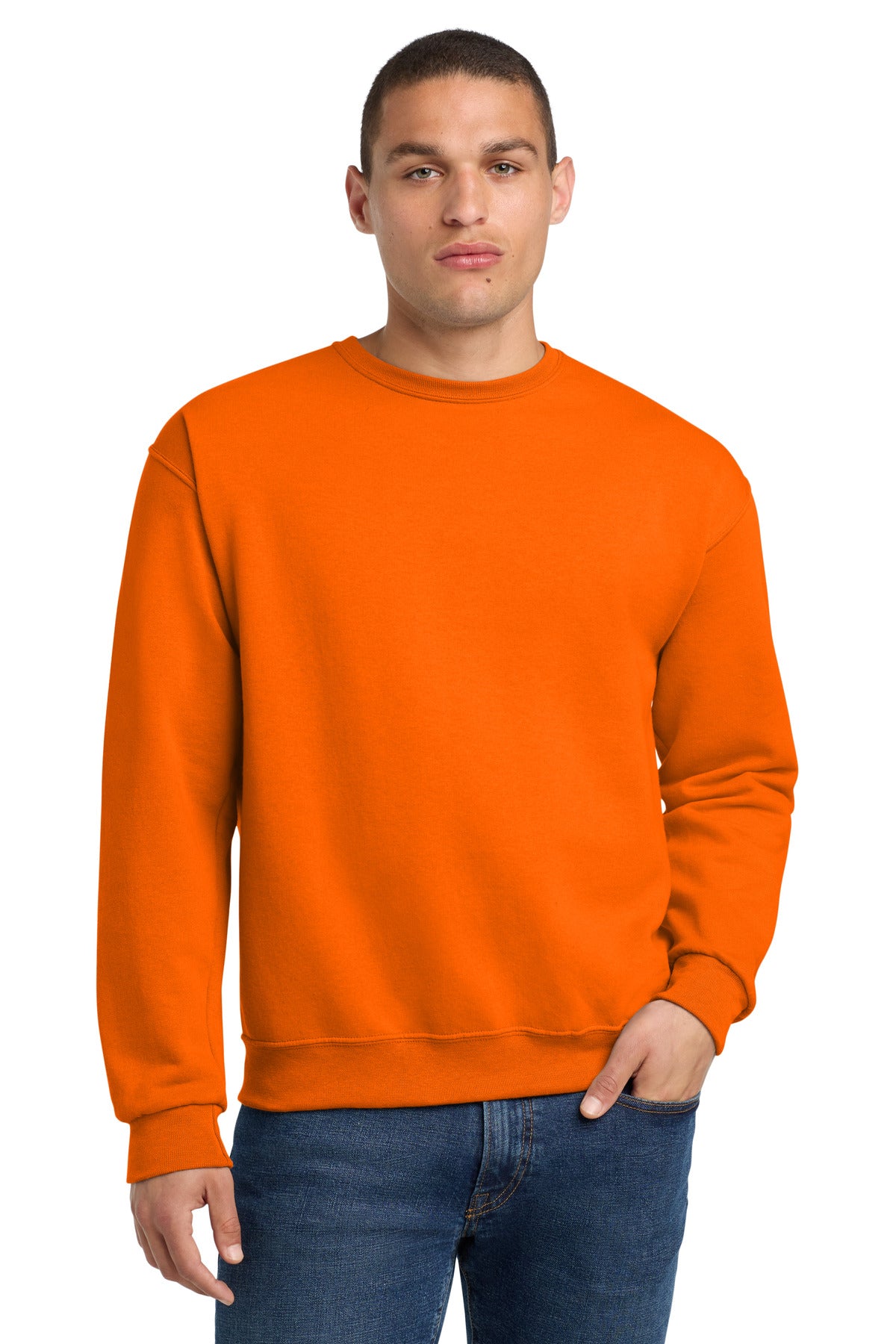 Jerzees - NuBlend Crewneck Sweatshirt.  562M - Safety Orange