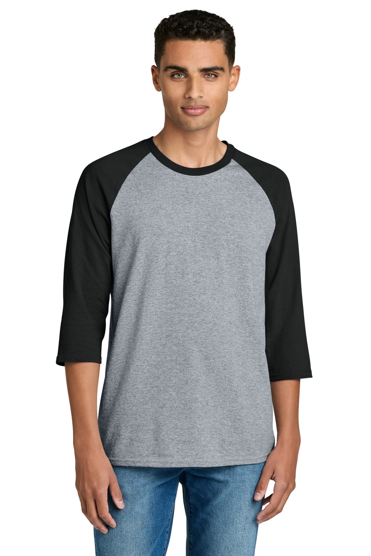 Gildan Heavy Cotton 3/4-Sleeve Raglan T-Shirt. 5700 - Sport Grey/ Black