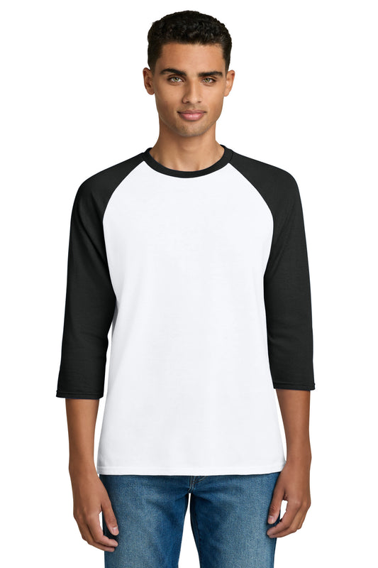 Gildan Heavy Cotton 3/4-Sleeve Raglan T-Shirt. 5700 - White/ Black