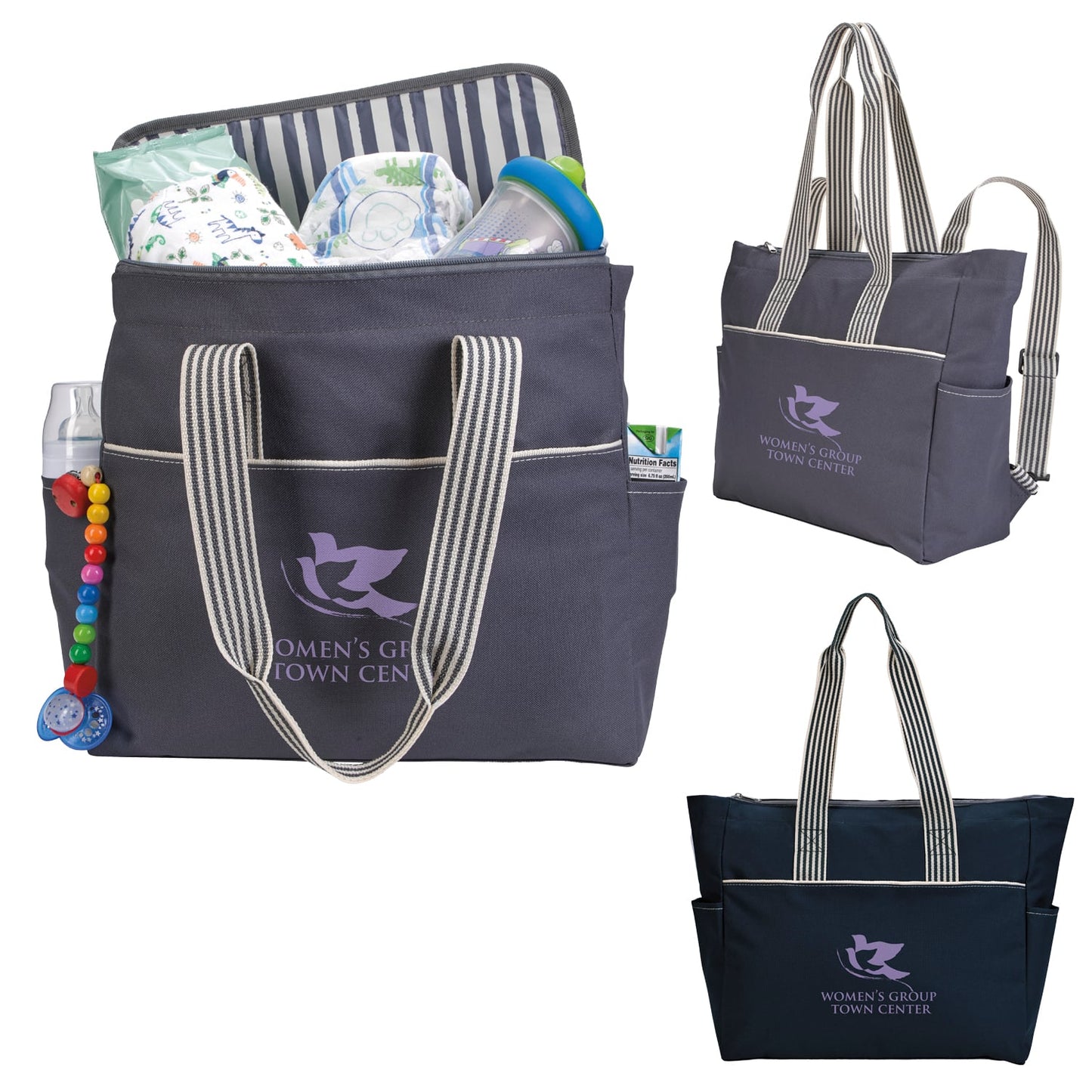 Stripe Diaper Tote-Pack		