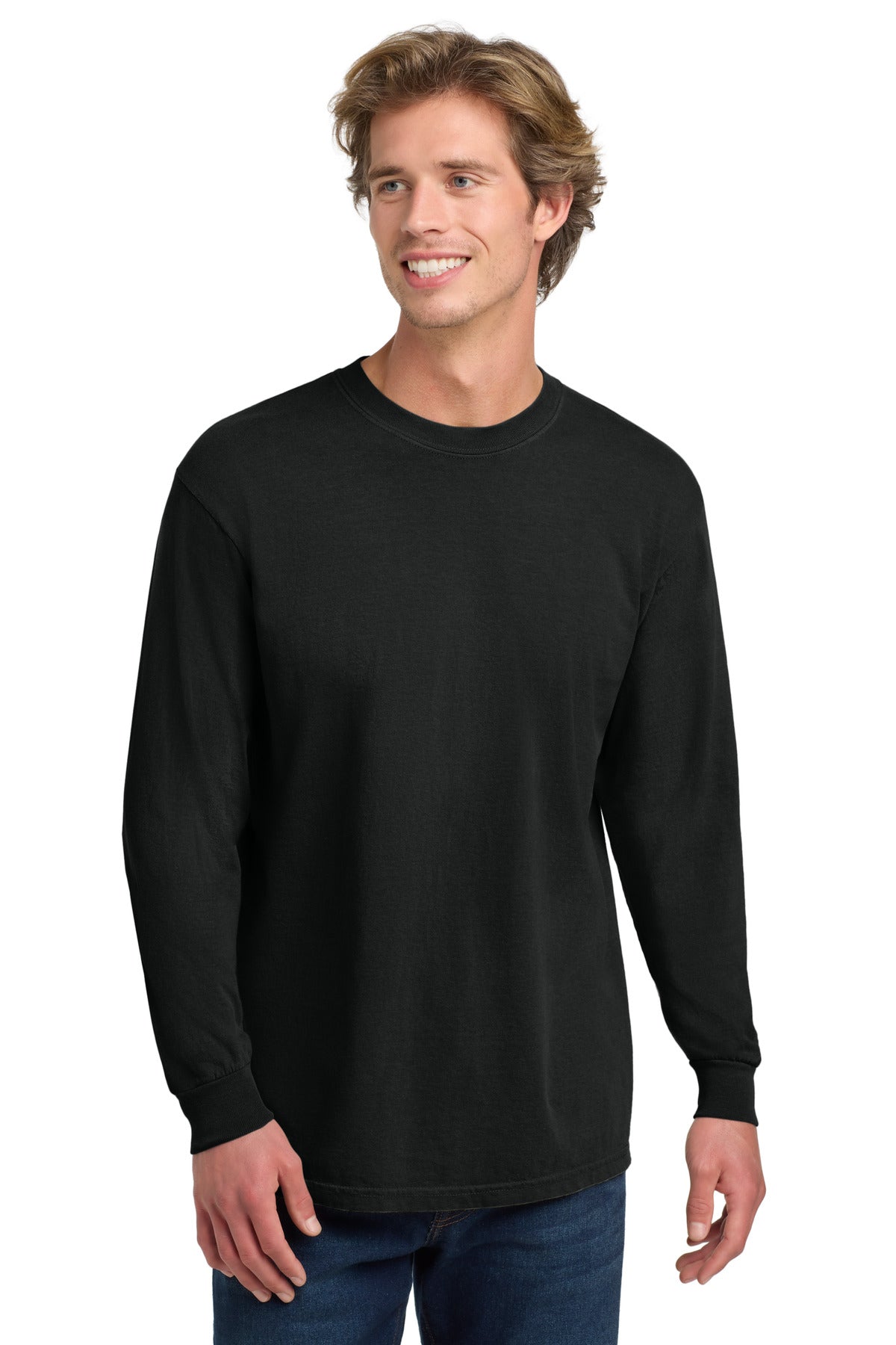 COMFORT COLORS  Heavyweight Ring Spun Long Sleeve Tee. 6014 - Black