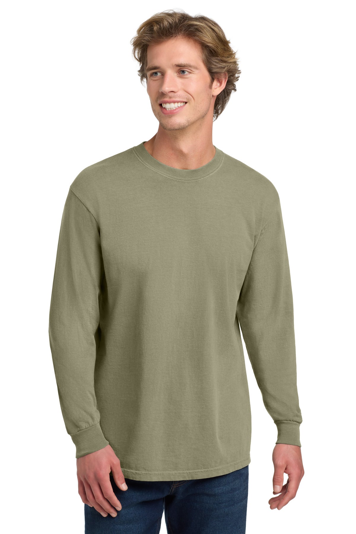 COMFORT COLORS  Heavyweight Ring Spun Long Sleeve Tee. 6014 - Khaki