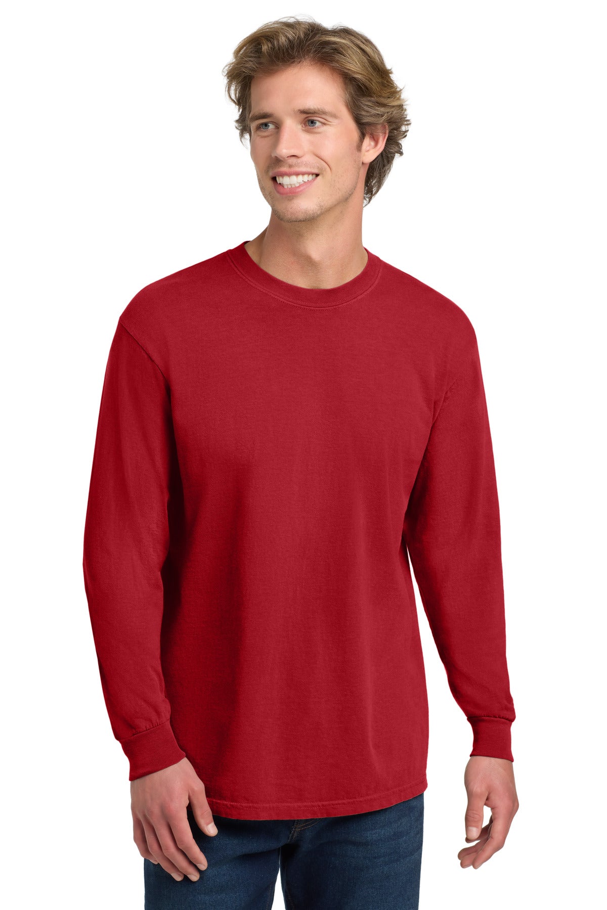 COMFORT COLORS  Heavyweight Ring Spun Long Sleeve Tee. 6014 - Red