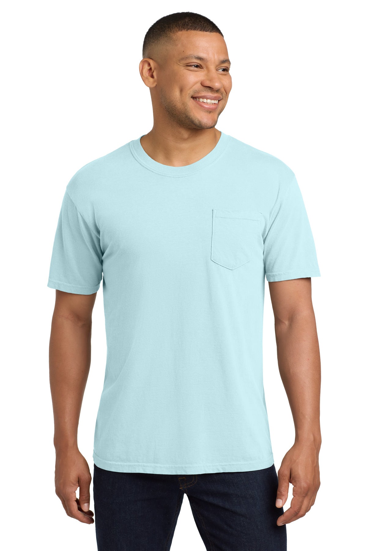 COMFORT COLORS  Heavyweight Ring Spun Pocket Tee. 6030 - Chambray