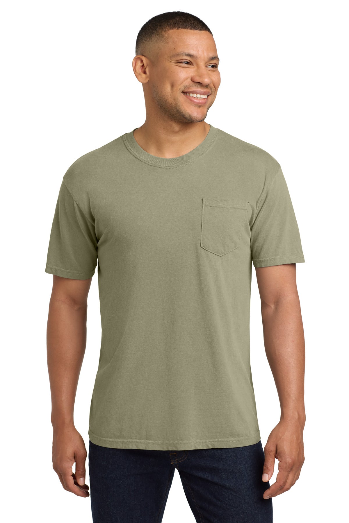 COMFORT COLORS  Heavyweight Ring Spun Pocket Tee. 6030 - Khaki