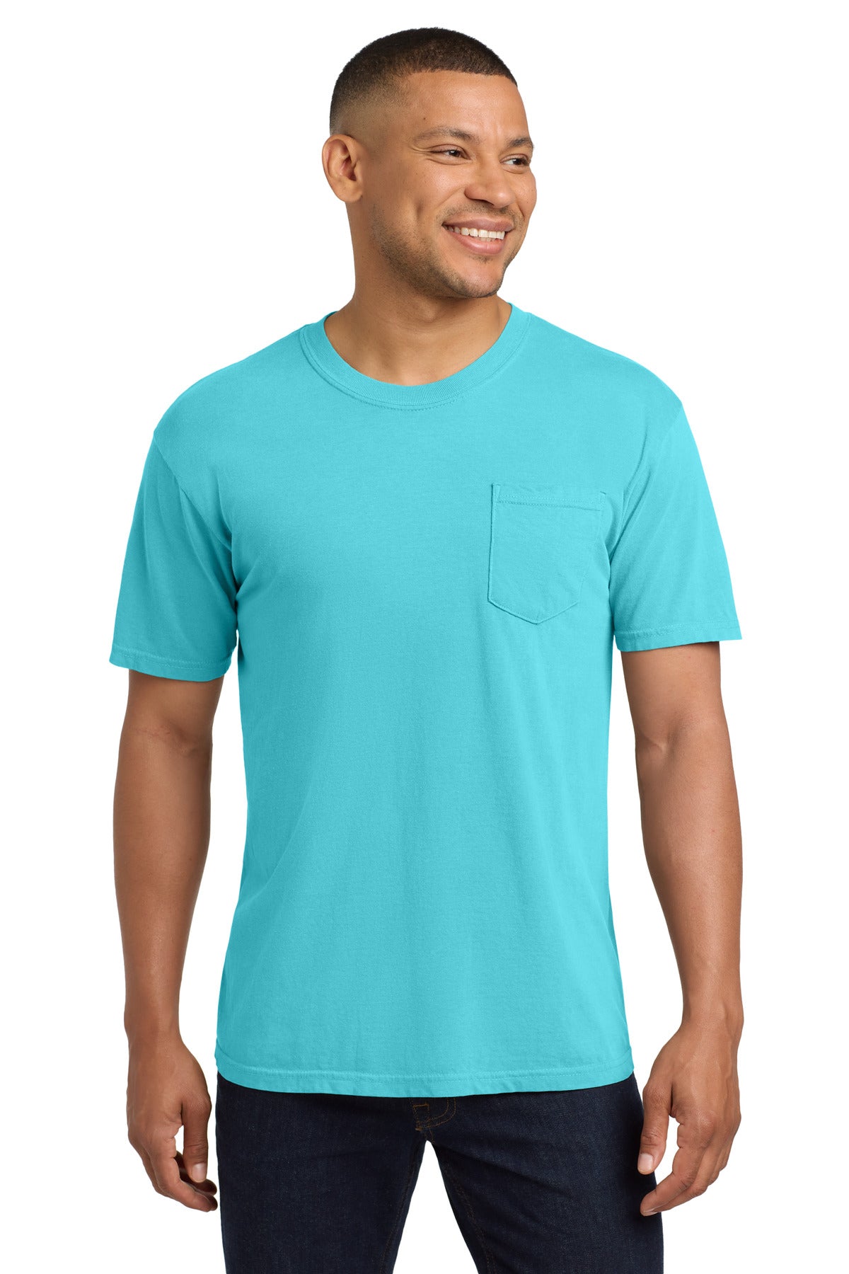 COMFORT COLORS  Heavyweight Ring Spun Pocket Tee. 6030 - Lagoon