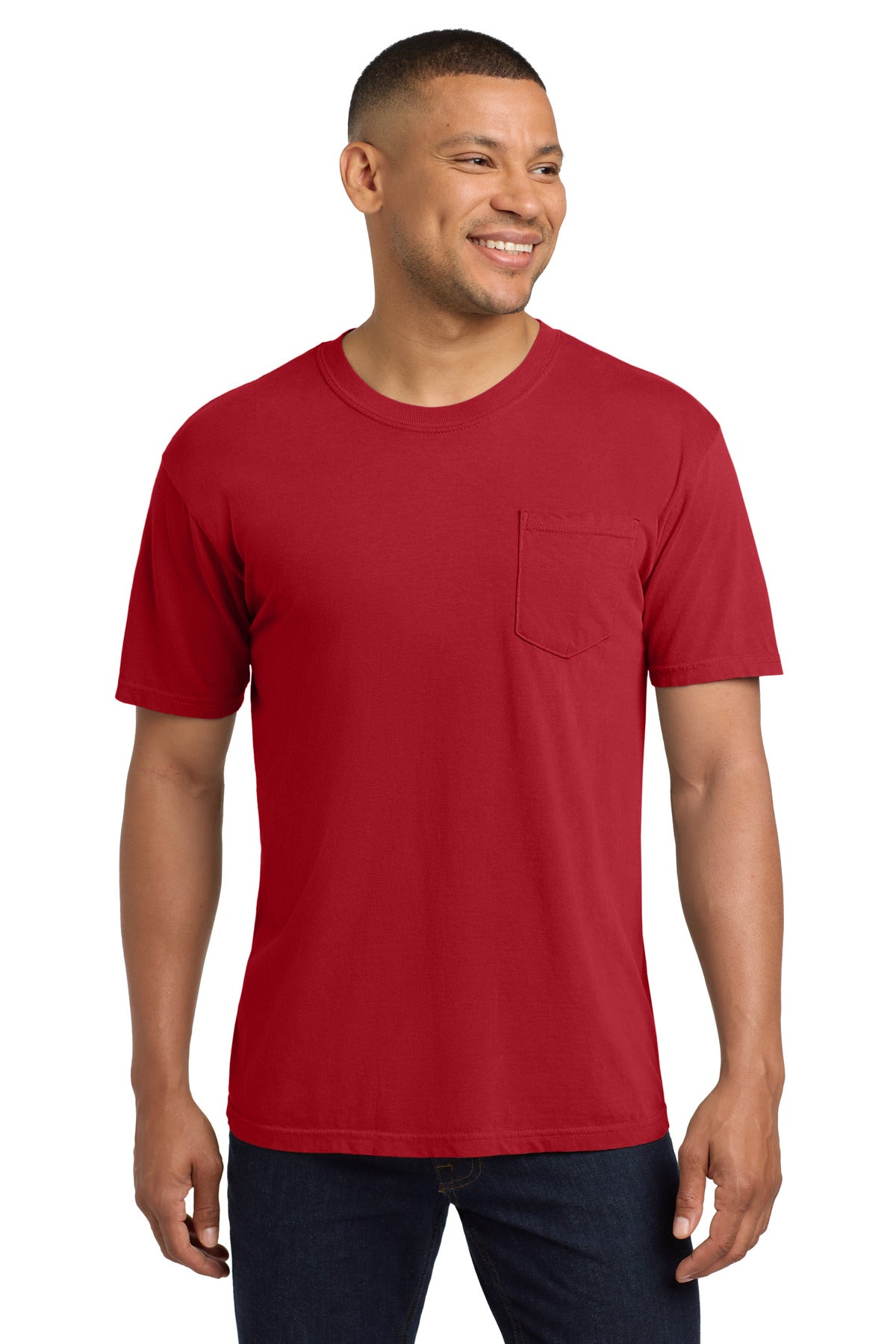COMFORT COLORS  Heavyweight Ring Spun Pocket Tee. 6030 - Red