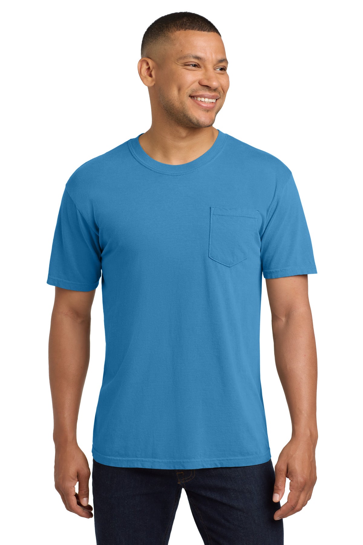 COMFORT COLORS  Heavyweight Ring Spun Pocket Tee. 6030 - Royal Caribe