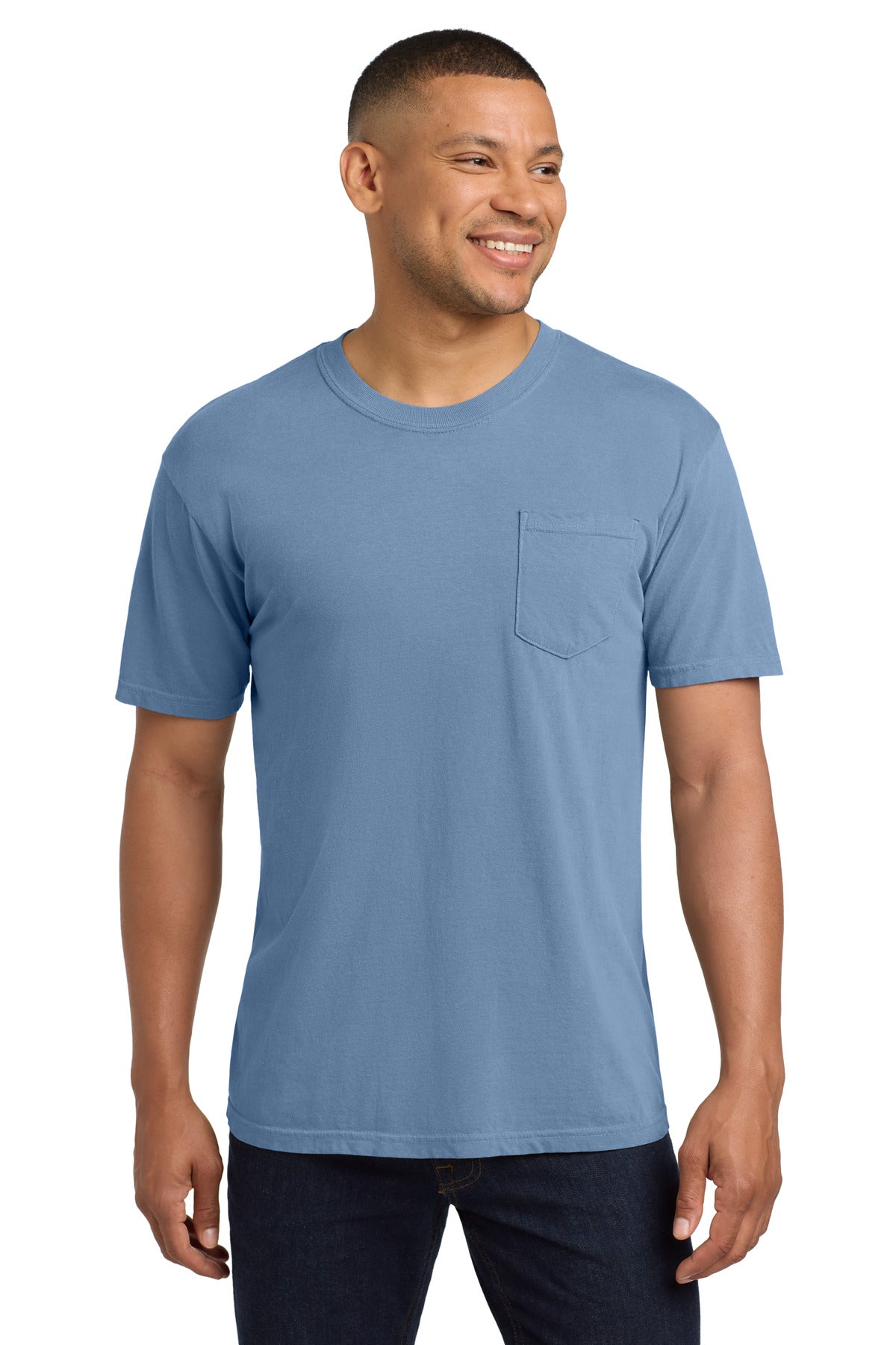 COMFORT COLORS  Heavyweight Ring Spun Pocket Tee. 6030 - Washed Denim
